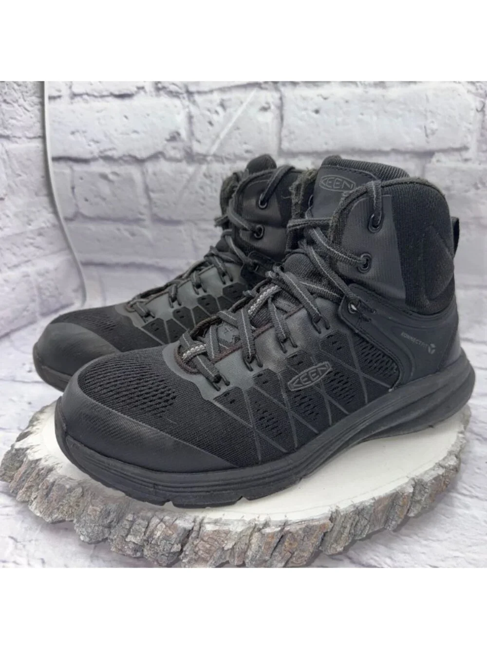 Keen Utility Vista Energy Mid Mens Size 9 D Black Composite Toe Working Boots